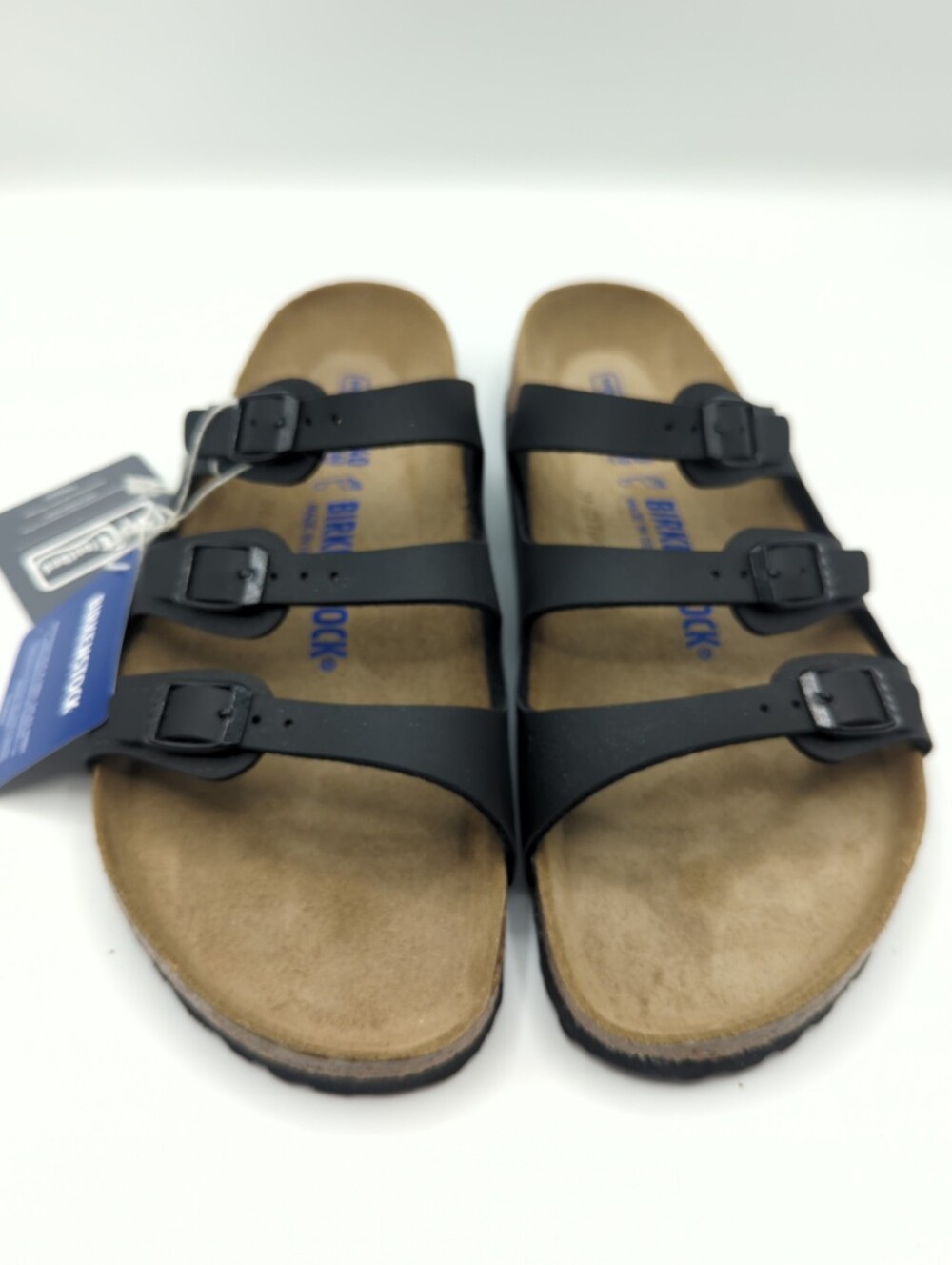 Birkenstock Black Florida Sandals Soft Footbed New In Box